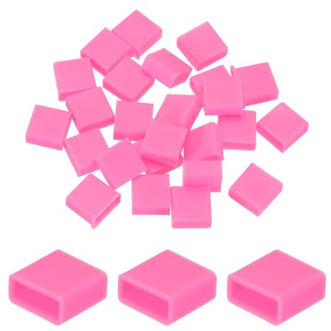 sourcing map 25pcs USB Type A Port Plugs Covers Caps Silicone Anti Dust Protector for USB Male End, Pink