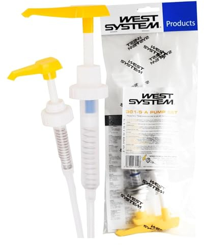 WEST SYSTEM Pumpspender Aufsatz für Epoxidharz & Härter - Gelber 5:1 | Dosierpumpe Kompatibel mit A Pack 105/205/206, Präzisions-Mischset für Marineklebstoff zur Flaschenmontage