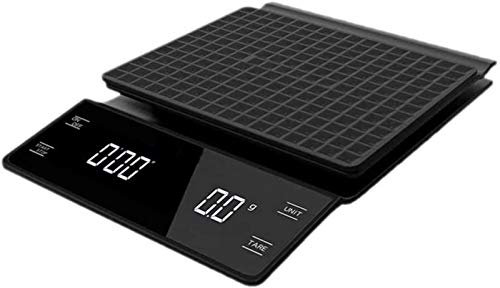 3 kg / 0.1g Cucina Digital Bilande Digital Bilance Electronic Coffee Bilancia da Cucina Bilance con Timer per Cucina caffè Casa Senza Batteria (Nero)