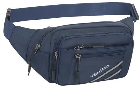 YSHHao Bauchtasche Herren Damen Gürteltasche Wasserdicht Hüfttasche für Outdoor Reisen Sport Wandern Joggen Hundespaziergänge Blau