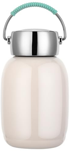 XUDREZ Mini bouteille d'eau isotherme en acier inoxydable, 260 ml, petite bouteille isotherme en métal anti-fuite pour jus de sport, jus, lait, thé, eau chaude et froide, bouteille de café (rose