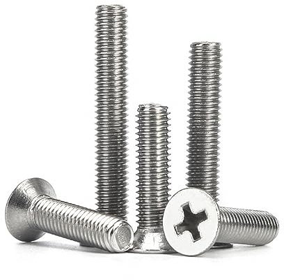 Ein-Gewinde-Schrauben,Mehrzweck-Holzschrauben, 10 Teile/los Kreuz Phillips Flachsenkkopfschraube M3 M3,5 M4 M5 M6 M8 M10 304 Edelstahl GB819 (Farbe: 6 mm x 10 Stück, Größe: M4) (Color : 12mm x10pcs