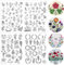 QHSXMQ 122 Stück Stickvorlagen Wasserlöslich, Stickvlies Wasserlöslich Mit Blumenmustern, Stickvorlagen Kreuzstich Sticken Für Anfänger, Embroidery Selbstklebend Für DIY Projekte, StoffstichÜbungen