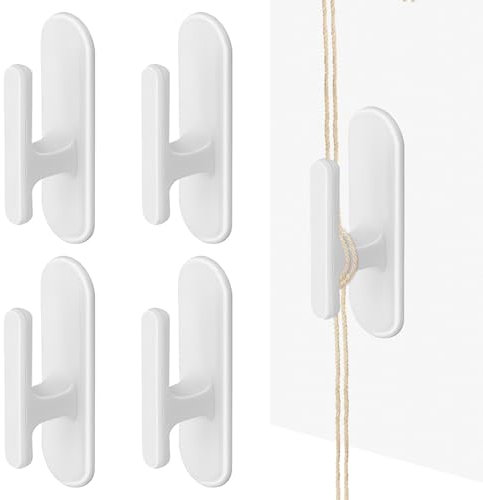 NECXON 4 Piezas de Dispositivo de Seguridad para cordón de persiana, Ganchos Adhesivos, Ganchos Adhesivos para Colgar, Ganchos autoadhesivos para Soporte de cordón de persiana (Blanco)