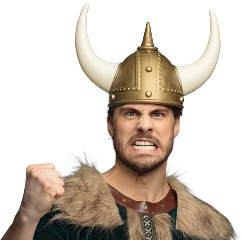 Boland 01485 – vikinghjälm, huvudbonad för kostymer, tillbehör för karnevaldräkt, karneval, temafest