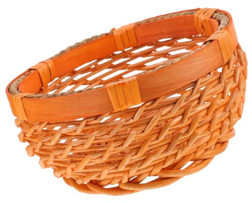 Cabilock Rattan Storage Basket Woven Bread Basket for Home Decor for Kitchen Desktop in Honey for Snacks and Sundries