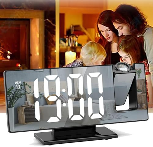 Sveglia Con Proiezione E Sensore Esterno, Stazione Meteorologica Personale Per Camera Da Letto, Orologio Con Proiettore Dimmerabile, Doppi Allarmi Lcd, 12/24 Ore