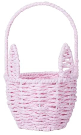 Qianly Panier de pâques Lapin, Panier de Pique-Nique, Panier de Rangement, Panier de pâques pour la Cuisine, Rose