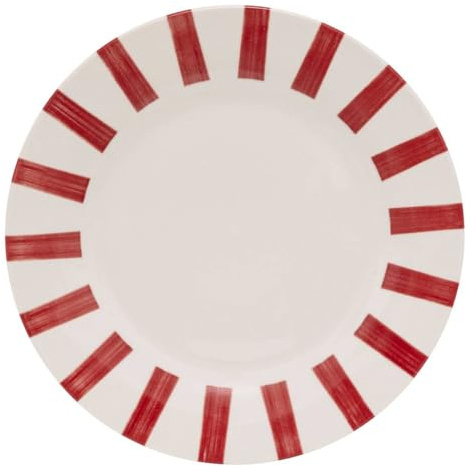 Atmosphera - Set von 6 flachen tellern cheri rot d26,8xh2,4cm