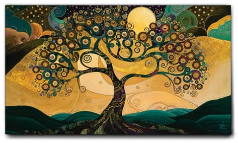 Giallobus - Quadro - 13 - Albero stellato - Tela Canvas Telaio Standard - 140x80 - Pronto da appendere - Quadri moderni per la casa