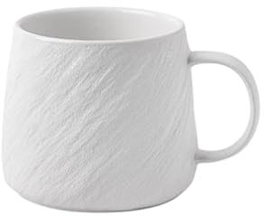 FAJNUZI2024 Tazze Tazza con Texture in Pietra Opaca, Tazza da caffè in Ceramica in Due Colori, Set da 1, con Una Grande capacità di 16,91 Once for Tazze da Acqua da Uomo Tazzine caffè(Bianco)