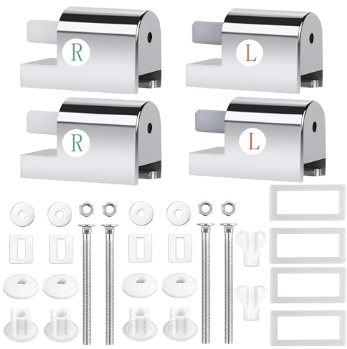 Lot de 2 Charnières de Siège de Toilette, Charnières De Siège De Toilette À Fermeture Douce, Abattant WC Fixations Charnières, Universel, Pour Installer et Fixer Les Sièges