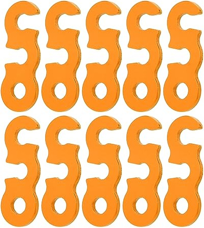 WAHEWUD 10 Stck Seilspanner aus robuster Aluminiumlegierung mit 3-LochHaken, die EIN Verrutschen verhindern, Zeltleinenspanner, Schnurspanner Fr Zelte, Schneescke und Zelte