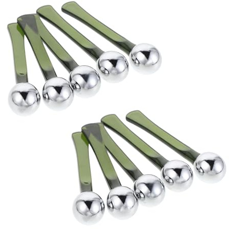 Gogogmee 10 Stück Metall Augencreme Applikator mit Kühlem Massagekopf Handlicher Augenroller zur Gesichtspflege gegen Schwellungen und Tränensäcke