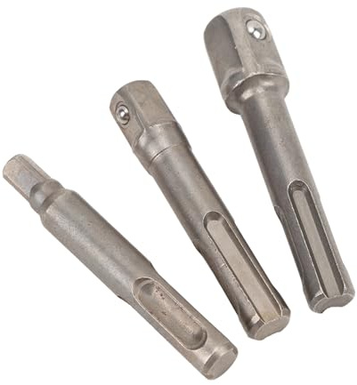 Zerodis 3-teiliges SDS Plus-Adapter-Set, Steckdosen-Treiber-Set mit 3 Größen (1/4, 3/8, 1/2), Federbelasteter Lagerverriegelung, Schwacher Magnetkopf für Schlagbohrmaschinen,