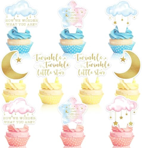 Baby Girl Cupcake Topper, 20pcs Babyparty Tortendeko, Gender Reveal Cupcake Topper, Baby Shower Cupcakes Toppers, Boy or Girl Tortendeko Cake Toppers, Gender Reveal Tortendekos Babyparty