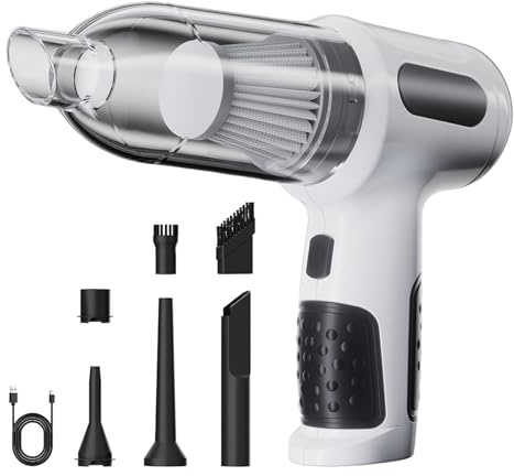 Compact Car Vacuum - Handheld Cleaning Tool for Vehicles | Portable Device with Strong Suction, Perfect for Homeowners Bed Couch Carpet Truck Sedan SUV RV Living Room Bedroom Study Workplace