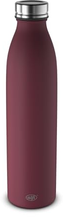 alfi PURE BOTTLE Isolierflasche 0,75 l, 24 h kalt, dark berry mat | 12 h heiß, Kohlensäurefest, auslaufsicher, Edelstahl Trinkflasche, pulverbeschichtete Oberfläche, rot