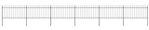 Mhdvray Clôture de jardin en acier - 1020 x 150 cm - Noir - Avec pointe de lance - Design moderne et robuste - Pour jardin, balcon et cour