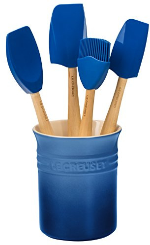 Le Creuset Silicone Craft Series Utensil Set with Stoneware Crock, 5 pc., Marseille