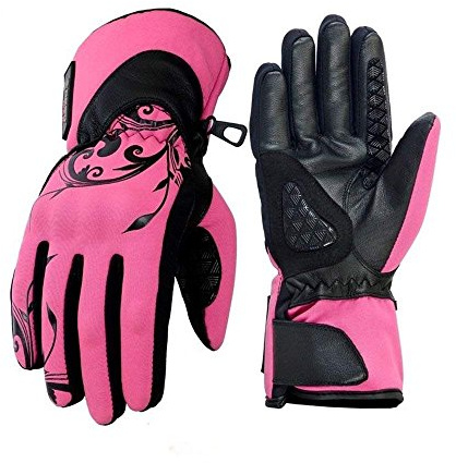 Speed MaxX LADIES THERMAL WATERPROOF REAL LEATHER HARD KNUCKLE SOFTSHELL MOTORBIKE GLOVES (M)