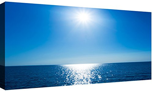 canvashop Quadro Mare Blu 120x60 cm Stampa su Tela per Soggiorno | Stampe Da Parete, Quadro Su Tela, Camera Da Letto, Estate