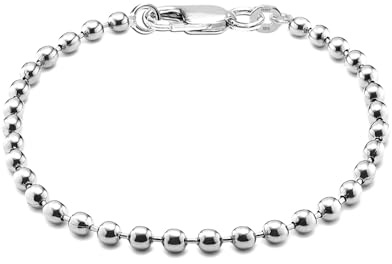 LeCalla Herren-Armband aus massivem 925er Sterlingsilber (Panzerkette) | Italienisches Panzerarmband mit diamantgeschliffenen Gliedern, 6 mm oder 7 mm Breite (Längen: 7,5; 8; 8,5 & 9 Zoll)