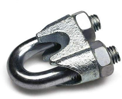 Constrabo® | 5x Vajerklämmor DIN 741 | Storlek 11 mm | U-bygel i galvaniserat stål | Vajerklämma i bågform för stålkabel, rep, ledningar | Stålkabelklämma, U-formad klämma, bågklämma, kabelklämma