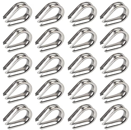 CONPHERON M2-M20 Guardacabos Acero Inoxidable Dedales de Cuerda de Alambre Corazón Dedal Cuerda de Alambre Cable Dedales Aparejo Herramientas 1-20 Piezas