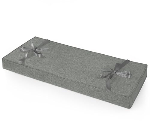 ROFIELTY Bench Cushion 31 inch, Durable Bench Cushions for Indoor Furniture, Non-Slip Window Seat Cushions Indoor, Personalized Custom Bench Cushion (Dark Gray, 31x15x3)