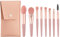 Brochas De Maquillaje, 8 Piezas Pinceles Maquillaje Set Brocha Colorete Brocha Base Maquillaje Makeup Brushes Profesional Limpia Brochas Maquillaje Cómodo y Duradero (Rosa + Funda de Cuero)