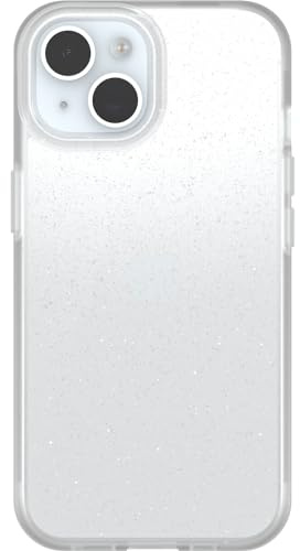 OtterBox iPhone 15 (Only) Prefix Series Case - STARDUST (Clear/Glitter), ultra-thin, pocket-friendly, raised edges protect camera & screen, wireless charging compatible