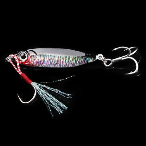 10/15/20/30g Jig brillait Dur appât pêche Plume métal Jigger leurre Accessoires coloré manivelle vairon coulant Filature appâts(G2,30g)