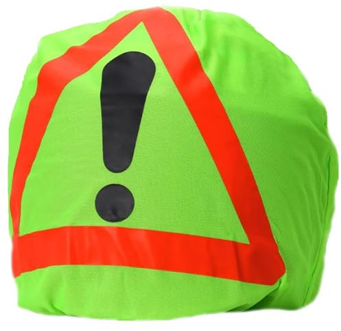 ANFUXT Warndreieck Motorrad, 46 * 43cm Helm Erste Hilfe Pannendreieck, Motorradhelm Helmbeutel, Motorrad Warndreieck Helmüberzug, Für Warnschilder, Helmabdeckung Unfallschutz Szene gefährlicher Punkt