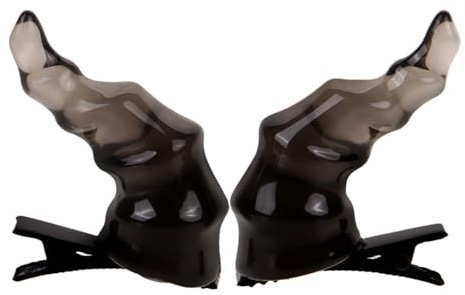 TOVINANNA 2 Pcs Black Devil Horns Headband for Halloween Costume, Cosplay Accessories, Adjustable Hairband for Adults and Kids, Devil Horn Hair Clips