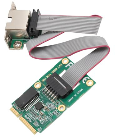 Carte Réseau Mini PCI E, Carte Ethernet Gigabit à Broches Courbées 1000/100/10 Mbps avec Emplacement M.2 A E, Port RJ45 Unique, Carte D'extension Réseau à Puce I210AT pour