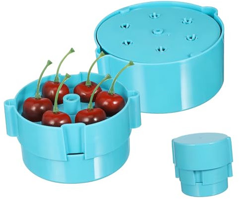 MAGICLULU Outil pour Dénoyauter Les Cerises Outil De Carottier Jalapeno Dénoyauteur Poire Dénoyauteur Aux Prunes De Retrait De Noyau De Cerise De Cuisine Plastique Sky-Blue