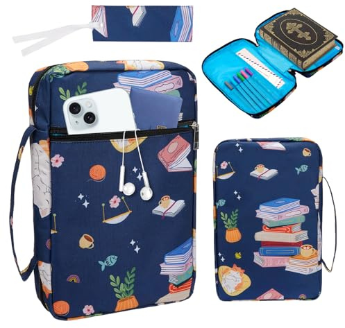 Suprbee Buchhülle A4 Buchtasche mit Reißverschluss und Griff, 30 X 21,6 X 7cm Vergrößerte Buchhülle für Buchliebhaber Kann Eine 11 Zoll Tablet Kindle Tasche