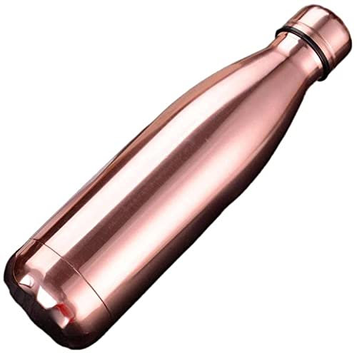 Botella de Agua Aislada Frasco de vacío de acero inoxidable Botella de agua aislada Deportes térmicos Chilly Cola Viajes Taza Thermo regalos Deportes y Viajes(Rosegold,350ML)