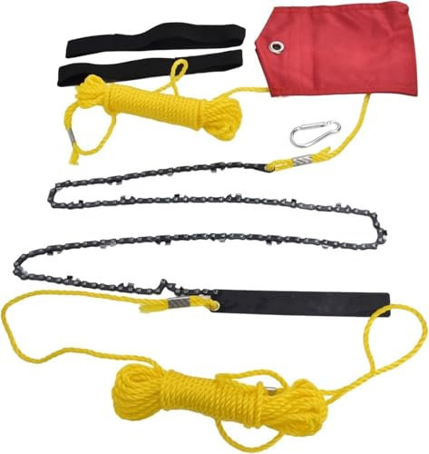 Tronçonneuse de poche, scie à chaîne à corde à main for membres d'arbre de dureté élevée de 36 pouces avec poignée confortable, tronçonneuse de poche pliante for l'élagage des arbres