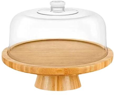 Colcolo Wood Cake Stand with Lid Dessert Table Display Serving Platter Board Cake Plate Decorative for Cheese Fruit Platter Nachos