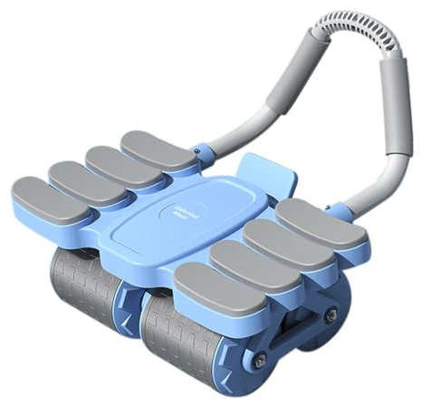 Automatische Rebound-Bauchrolle, Bauchroller Für Bauchmuskeltraining mit Stabilen 4 Räder und 8 Ellenbogenstütze, Fitnessgeräte Für Zuhause (Blau)