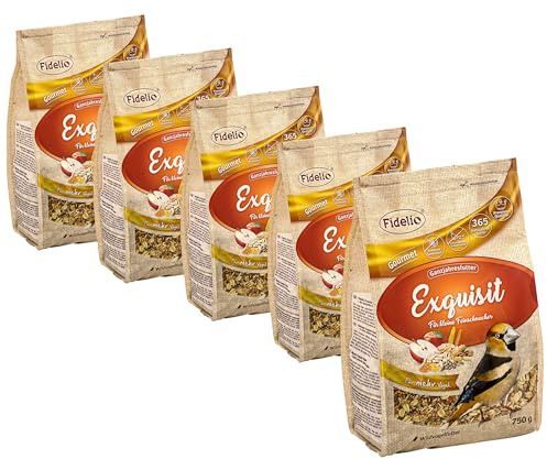 Fidelio Nourriture pour Oiseaux Sauvages, Riche en protéines, Riche en énergie, 5 x 750 g, 3,75 kg