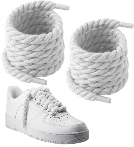 1 paire lacets de corde pour AF 1, dentelle de corde 8 mm 140 mm, lacets tressés, lacets épais pour baskets, chaussures de course