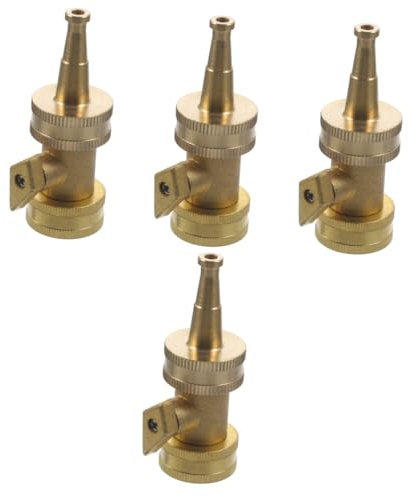 BESPORTBLE 4 Sets Garden Brass Nozzle Garden Water Pipe Watering Irrigation Nozzle Small Spray Hose Spray with Switch Lance Tubing Fitting Valve Hose Sprayer Pipe Sewer Golden