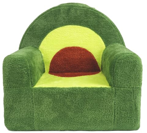Heypappy Toddler Chair, Comfy Foam Kids Couch with Soft Velvet Cover, Toddler Couch with Cute Avocado Design for Gaming and Studying, Kids Sofa for Boys and Girls