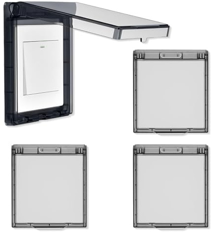 4 pcs cache interrupteur, modèle fin noir cache interrupteur mural, étanche à l'eau et à la poussière.