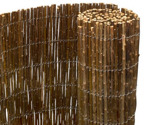 Spetebo Balkon Sichtschutz Matte aus Weide - 250 x 75 cm - Holz Windschutz Zaun Blickdicht und wetterfest - Gartenzaun Verkleidung Holzmatte Sichtschutzmatte Weidenzaun Strand Party Deko