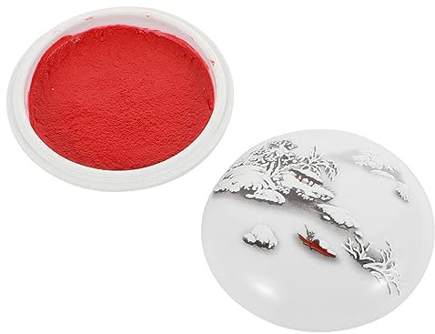 Angoily 1 Pz tampone di Inchiostro Calligrafia Lavabile Pasta di Inchiostro per Pittura calligrafica Impasto Calligraphy e Ink francobolli tampone Scolastico tampone Cinese Ceramica Rosso