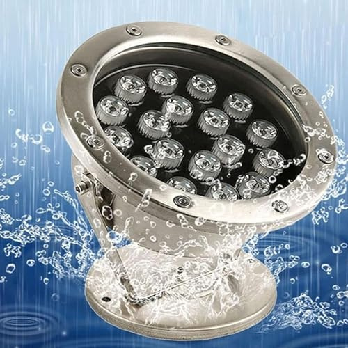 Faretto Rotante, Luci LED Subacquee Per Laghetti, Luci LED Sommergibili, Luce Subacquea Impermeabile IP68 12V, Faretto Da Incasso Per Esterni, Per Giardino, Luce RGB Per Fontana Da Cortile(Green,3W)